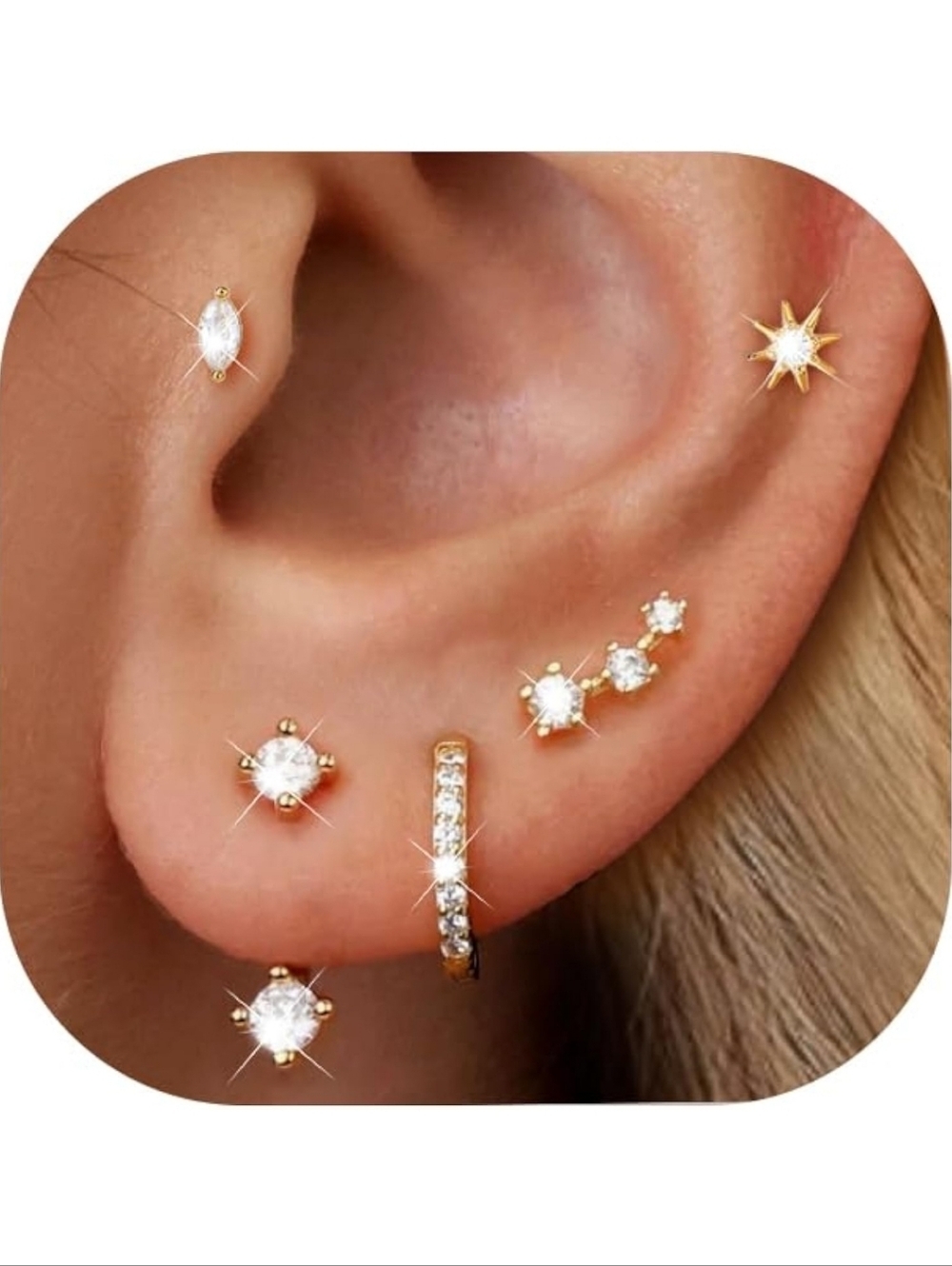 Ear Stud and Hoop Set